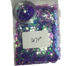 mixed chunky chameleon glitter/ fantastic purple with small jar for all festival, cosmetics(nail art, lipsticks, eye shadow etc